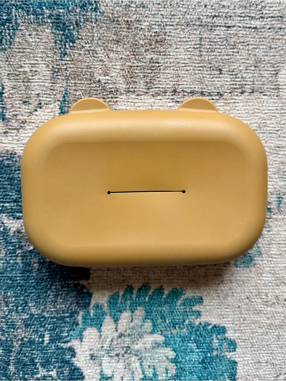 Liewood Silicone Bear Baby Wipes Cover Dispenser in Mustard Brown